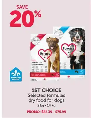 Mondou 1ST CHOICE Selected Formulas dry food for dogs offer