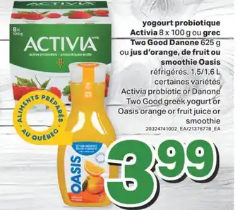 L'Intermarché YOGOURT PROBIOTIQUE, 8 X 100 G OU GREC 625 G OU JUS D'ORANGE, DE FRUIT OU SMOOTHIE 1,5/1,6 L offer