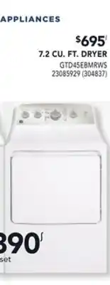 RONA 7.2 CU. FT. DRYER offer