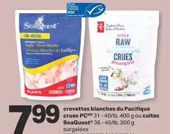 L'Intermarché CREVETTES BLANCHES DU PACIFIQUE CRUES 31 - 40/LB G OU CRUES 36 - 45/LB, 300 G SURGELÉES offer