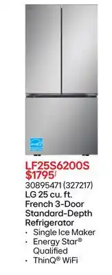 RONA LG 25 cu. ft. French 3-Door Standard-Depth Refrigerator offer