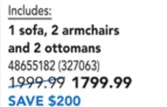 RONA 1 sofa, 2 armchairs and 2 ottomans offer