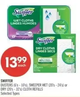 Shoppers Drug Mart Swiffer duster, sweeper wet or dry cloth refills offer