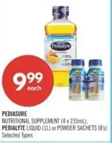 Shoppers Drug Mart Pediasure nutritional supplement, pedialyte liquid or powder sachets offer