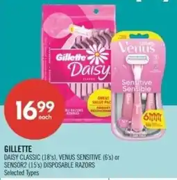 Shoppers Drug Mart Gillette daisy classic, venus sensitive or sensor2 disposable razor offer