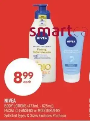 Shoppers Drug Mart Nivea body lotions, facial cleansers or moisturizers offer