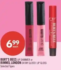 Shoppers Drug Mart Burt's bees lip shimmer or rimmel london oh my gloss! lip gloss offer