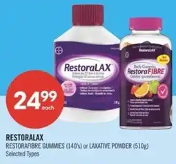 Shoppers Drug Mart Restorafibre gummies or laxative powder offer