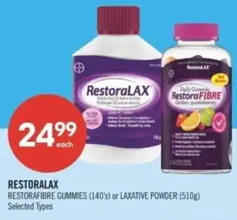 Shoppers Drug Mart Restorafibre gummies or laxative powder offer