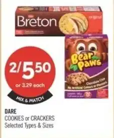 Shoppers Drug Mart Dare cookies or crackers offer