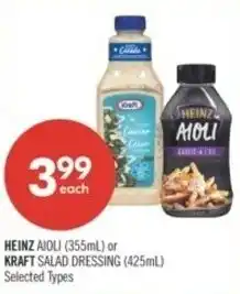 Shoppers Drug Mart Heinz aioli or kraft salad dressing offer