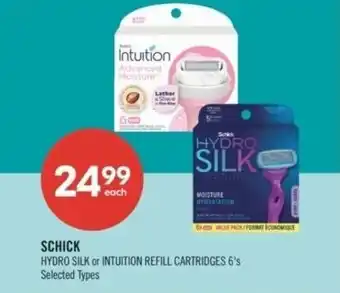 Shoppers Drug Mart Schick hydro silk or intuition refill cartridges offer