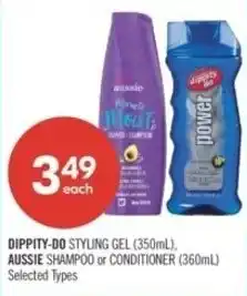 Shoppers Drug Mart Dippity-do styling gel. aussie shampoo or conditioner offer