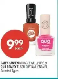 Shoppers Drug Mart Sally hansen miracle gel, pure or quo beauty flash dry nail enamel offer