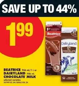 No Frills Beatrice or dairyland chocolate milk offer