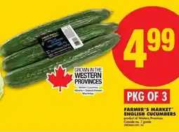 No Frills Farmer's market english cucumbers offer