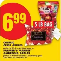 No Frills Cosmic crisp apples or farmer's market ambrosia apples offer