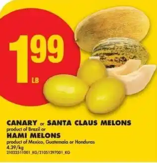 No Frills Canary or santa claus melons hami melons offer