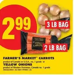 No Frills Farmer's market carrots or yellow onions offer