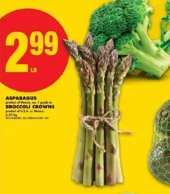 No Frills Asparagus or broccoli crowns offer