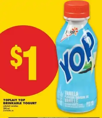 No Frills Yoplait yop drinkable yogurt offer