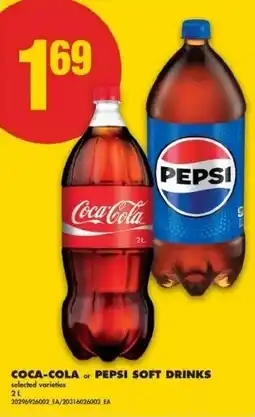 No Frills Coca-Cola or Pepsi soft drinks offer