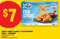 No Frills High liner family favourites fish or shrimp offer