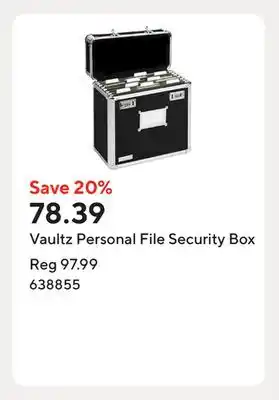 Staples Vaultz Personal File Security Box offer