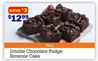 M & M Food Market Double Chocolate Fudge Brownie Cake offer