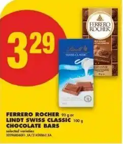 No Frills Ferrero rocher or lindt swiss classic chocolate bars offer