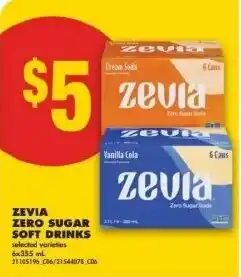 No Frills Zevia zero sugar soft drinks offer