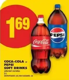 No Frills Coca-cola or pepsi soft drinks offer