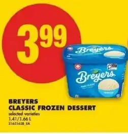 No Frills Breyers classic frozen dessert offer