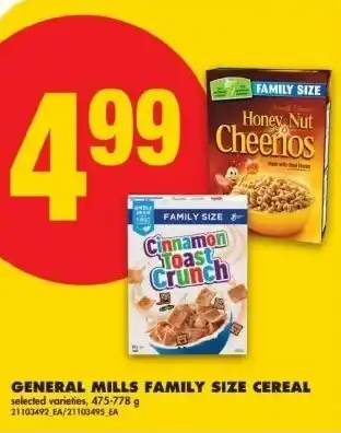 No Frills General mills family size cereal offer