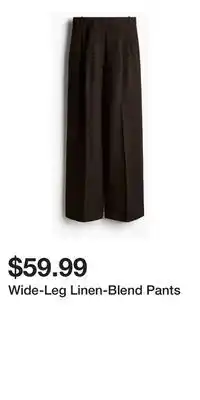 H&M Wide-Leg Linen-Blend Pants offer