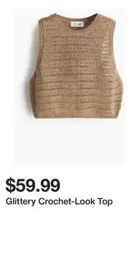 H&M Glittery Crochet-Look Top offer