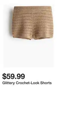 H&M Glittery Crochet-Look Shorts offer