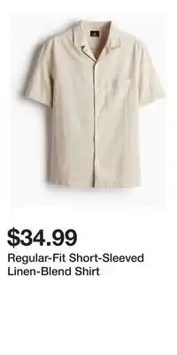 H&M Regular-Fit Short-Sleeved Linen-Blend Shirt offer