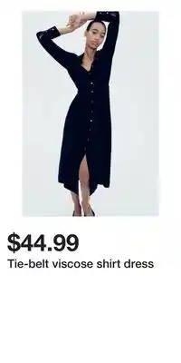 H&M Tie-belt viscose shirt dress offer