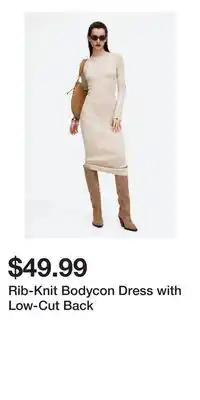 H&M Rib-Knit Bodycon Dress with Low-Cut Back offer