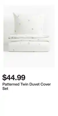 H&M Patterned Twin Duvet Cover Set offer