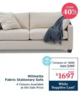 La Z Boy Wilmette Fabric Stationary Sofa offer