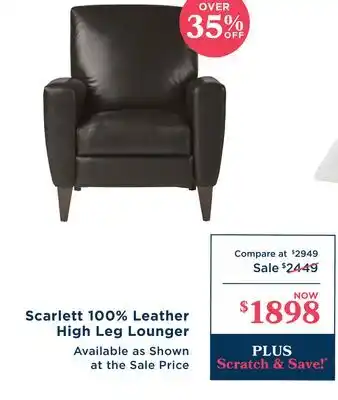 La Z Boy Scarlett 100% Leather High Leg Lounger offer