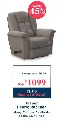 La Z Boy Jasper Fabric Recliner offer