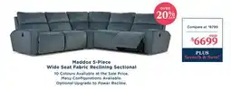 La Z Boy Maddox 5-Piece Wide Seat Fabric Reclining Sectional offer