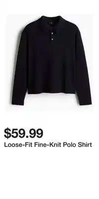 H&M Loose-Fit Fine-Knit Polo Shirt offer