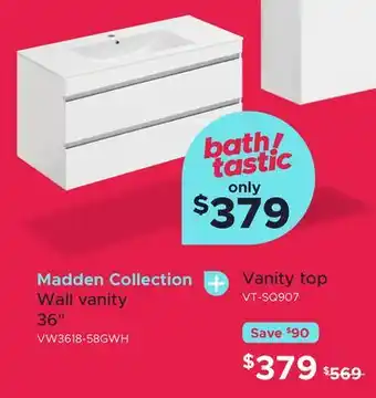 Bath Depot Madden Collection Wall vanity 36, Vanity top offer