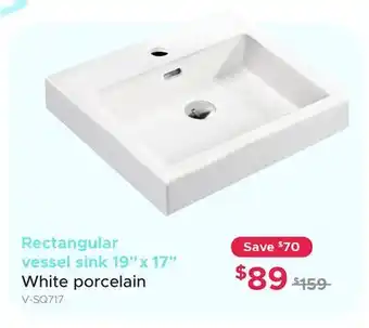 Bath Depot Rectangular vessel sink 19 x 17 White porcelain offer