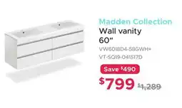 Bath Depot Madden Collection Wall vanity 60 offer