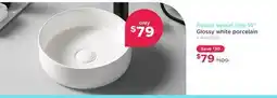 Bath Depot Round vessel sink 14 Glossy white porcelain offer